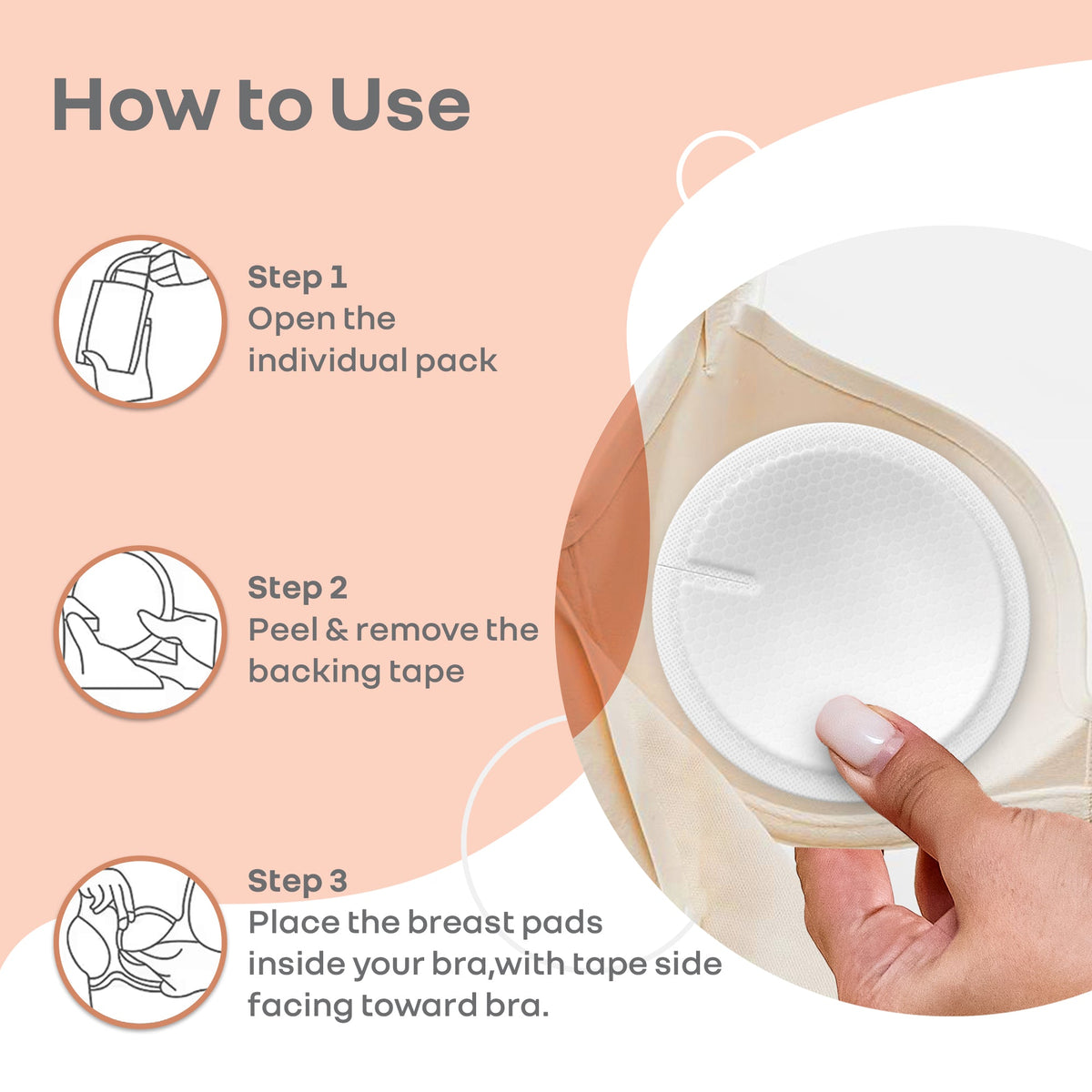 Comfy Shield Breast Pads for Moms - 24-Hour Day & Night Leak Protection - White