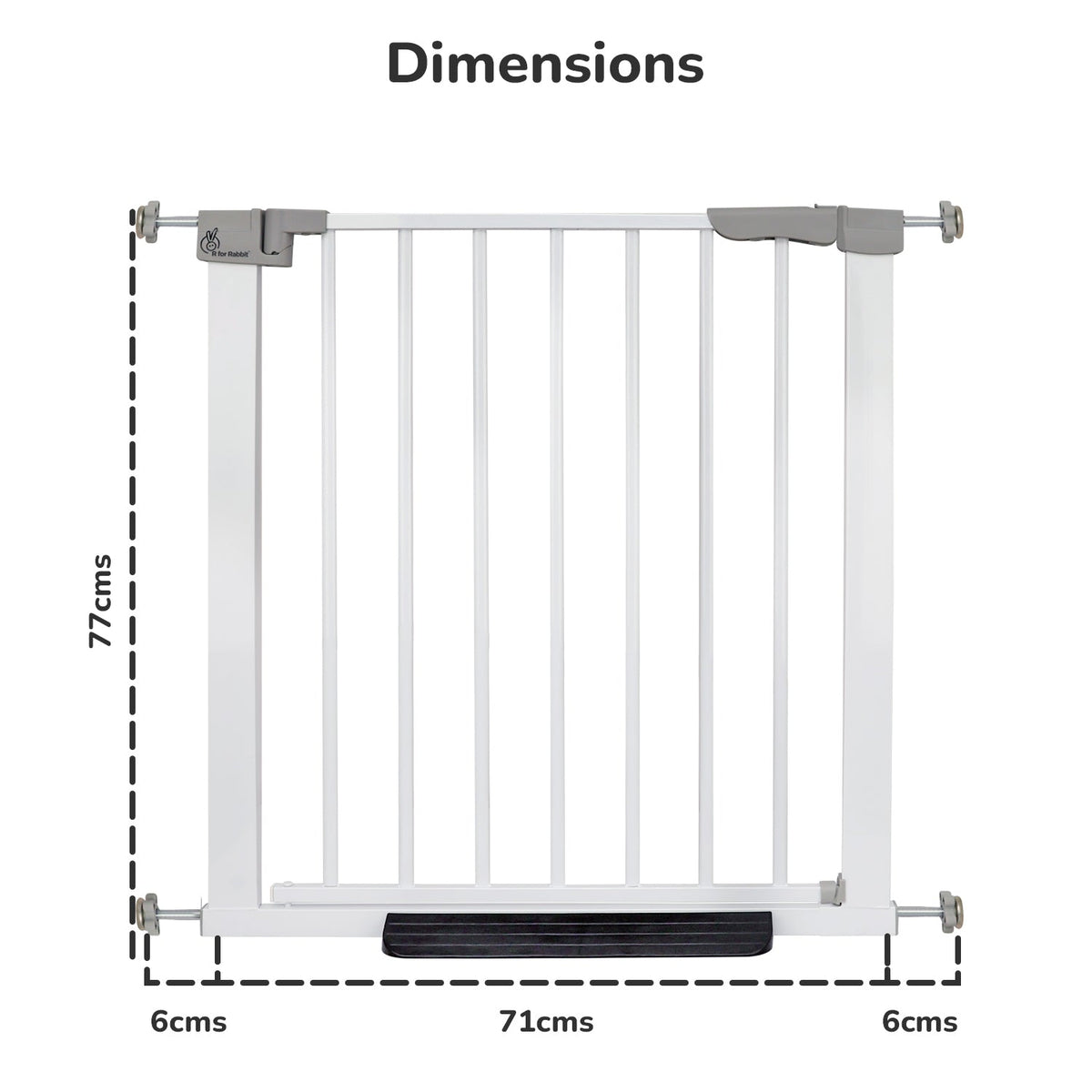 Safeguard Baby Safety Gate for Kids with Two-Way Auto-Close, No-Drill, Retractable Design & Adjustable Lock - White