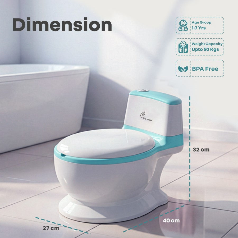 Little Grownup Tunes Musical Potty Seat For Toddlers With Cushion - Blue White