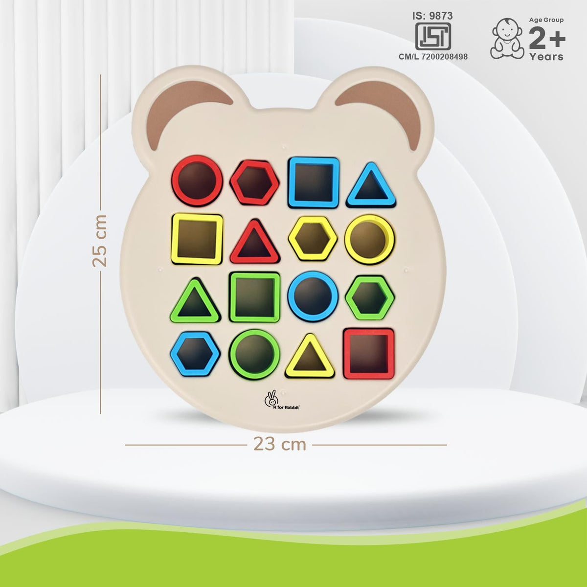 Orapple Match N Learn Baby Educational Toy with BIS Certified Shape Sorter for Baby Fine Motor Skills & Brain Development - Beige Multi