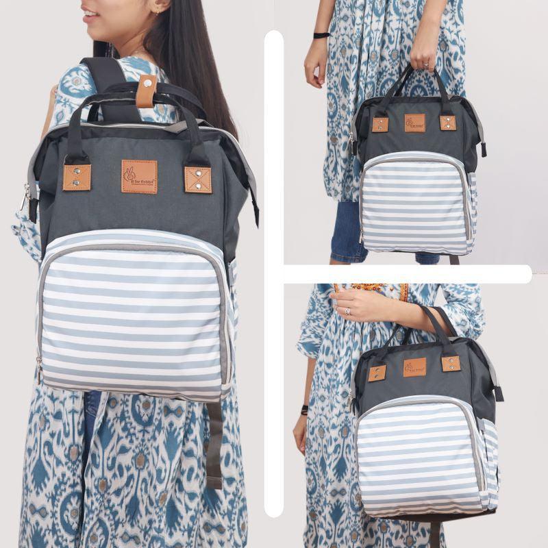Caramello Regal Diaper Bag Cute & Stylish Diaper Bag For Mom's - Grey Stripes