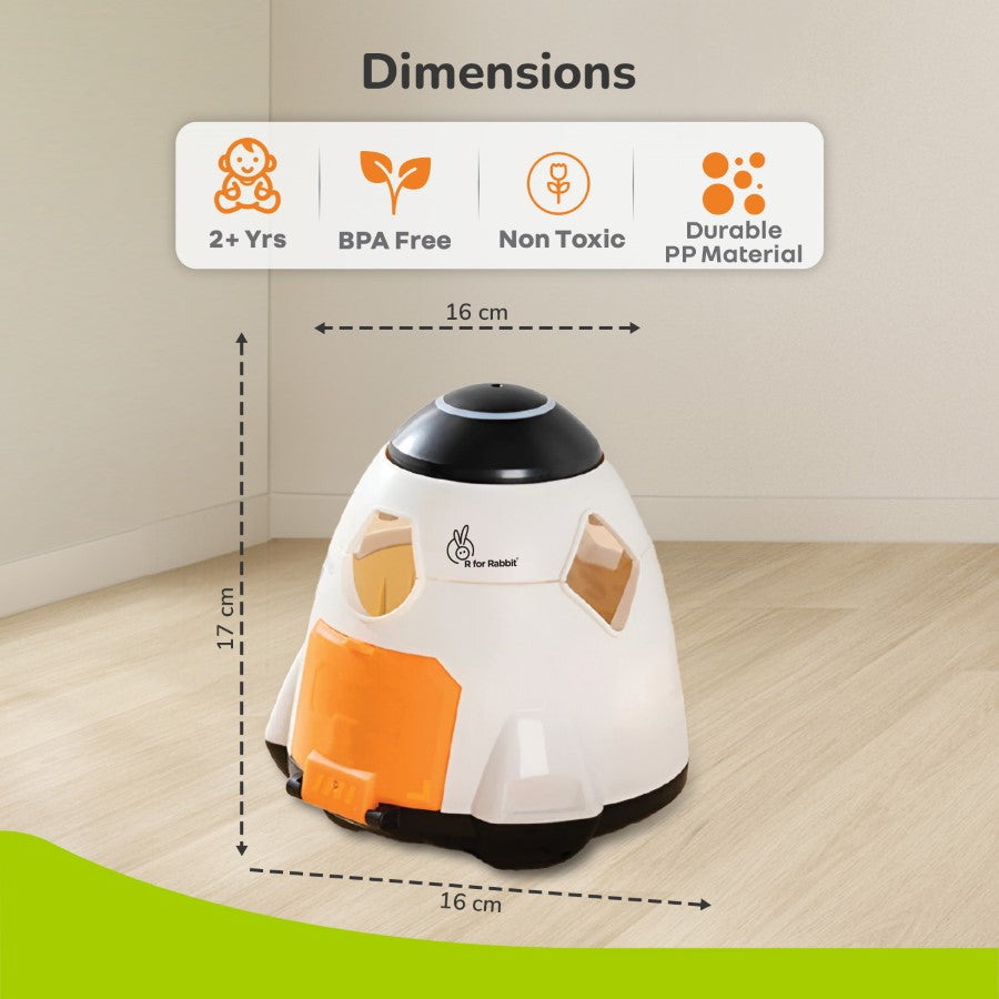 Orapple Astro Multi-Functional Shape Sorter Toy for Kids - White Multi