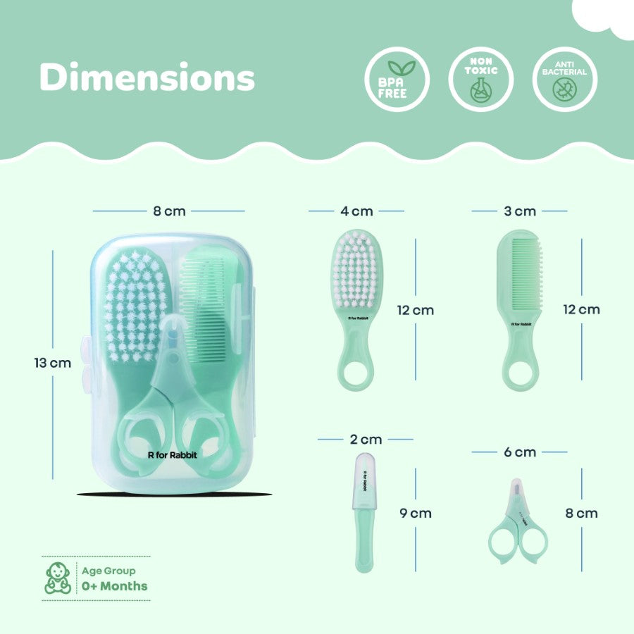 Stylo Totcare Set New Born Grooming Kit - Sea Green