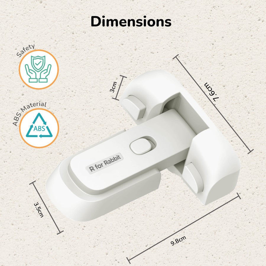 Protector Plus Fridge Locker Baby Safety Fridge Lock with 3M Adhesive - White