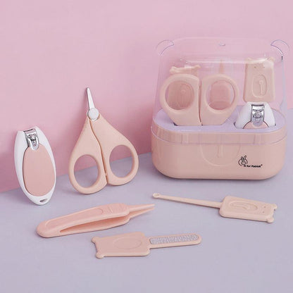 Stylo Teddy Baby Manicure Set Nail Cutter & Nail Filer, Scissor, Tweezer, Ear Pick - Pink