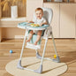 Marshmallow Lite High Chair - 6 Level Height Adjustment, 3 Recline Modes, Adjustable & Removable Meal Tray - Blue