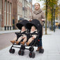 Ginny and Johnny Stroller Compact Fold, Dual Basket, Multi-Position Recline Seat, Rear Brake - Black Grey