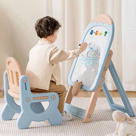 Little Genius Candy Duo - Set of Kids Activity Board & Chair - Blue