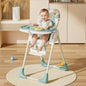 Marshmallow Lite High Chair - 6 Level Height Adjustment, 3 Recline Modes, Adjustable & Removable Meal Tray - Aqua Pine