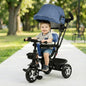 Tiny Toes R40 Ace 360° Rotatable Seat Baby Tricycle with Parent Control Handle, Adjustable Canopy & EVA Wheels (2–5 Years) - Denim Blue