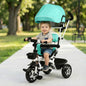 Tiny Toes R40 Ace 360° Rotatable Seat Baby Tricycle with Parent Control Handle, Adjustable Canopy & EVA Wheels (2–5 Years) - Lake Blue