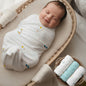 Cuddlez Muslin Baby Swaddle 100% Cotton Baby Swaddle Soft & Breathable Multipurpose Cloth (Pack of 3) - Multicolor Aqua