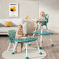 Cherry Berry Safari Baby High Chair, 3 in 1 Convertible High Chair Cum Kids Study Table - Lake Blue