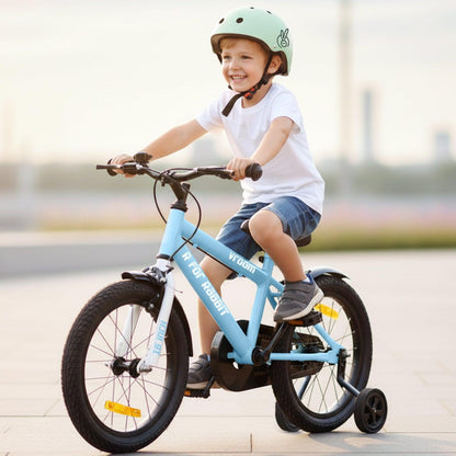 Vroom Bicycle For Kids 16 Inch With 90% Plug And Play For Ease Of Installation, Wide Training Wheels, Adjustable Seat, 4-7yrs, Upto 40kgs - Lake Blue
