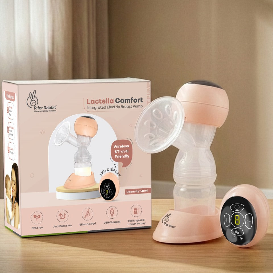 Lactella Comfort Breast Pump With Dual Modes, 9 Levels & LED Display & USB charging - Peach