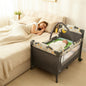 Hide N Seek Bliss Baby Cot - Safe, Cozy & Foldable Cot for Babies 0-3 Years - Black Multi