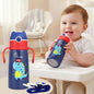 Steebo Safari Stainless Steel Sipper Bottle for Kids 500ml - Blue Dino