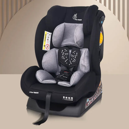Jack N Jill NXG Baby Car Seat With Advanced Side Impact Protection, Age Group 0 To 12 Years - Black Grey