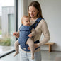 Solo Wrap Comfy 5-in-1 Baby Carrier with Detachable Hip Seat, X Back & Lumbar Support, Ergonomic M Position - Denim Blue