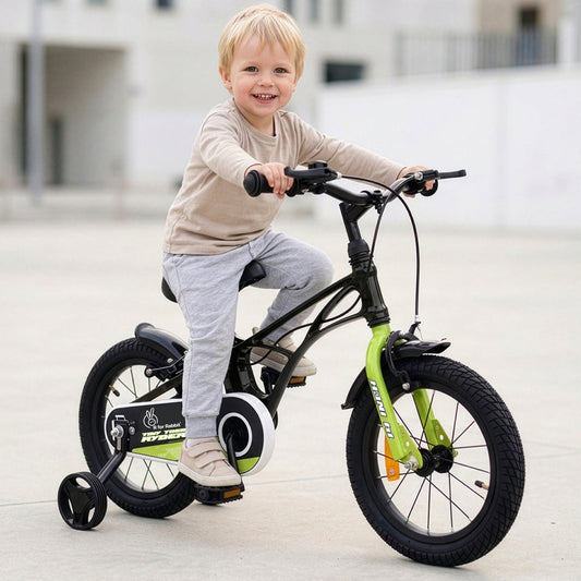 Tiny Toes Ryder Bicycle For Kids 14 Inch 90% Plug N Play Installation - Black Green