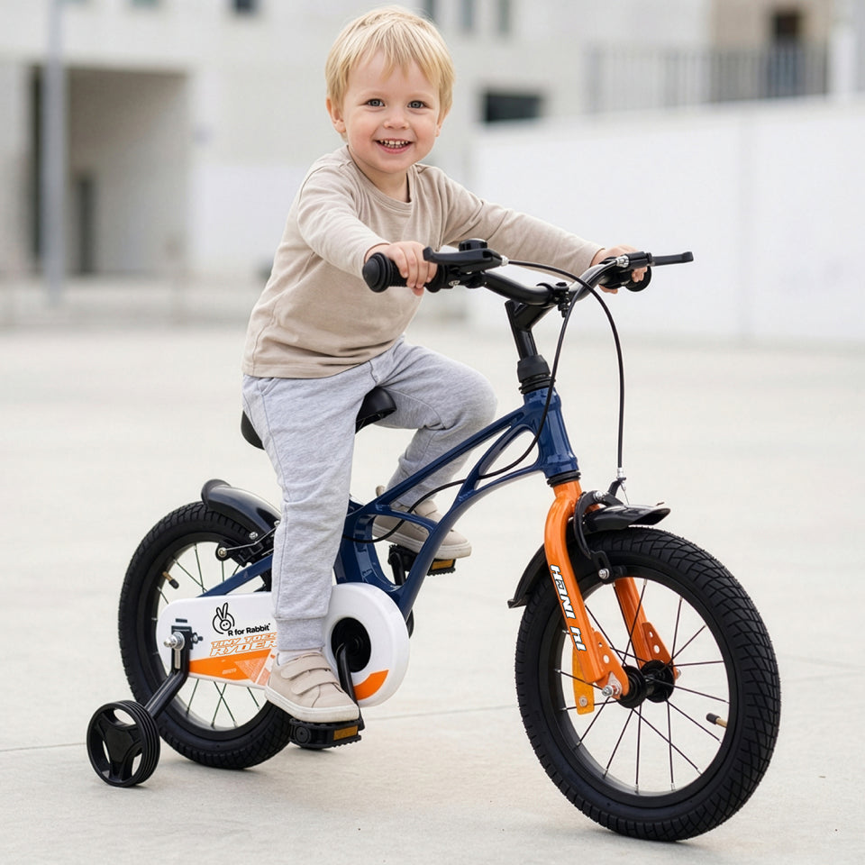 Tiny Toes Ryder Bicycle For Kids 14 Inch 90% Plug N Play Installation - Blue Orange