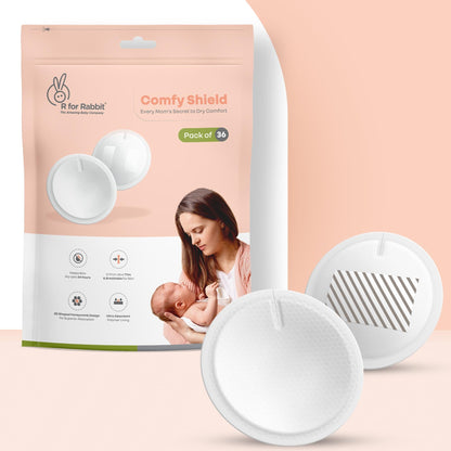 Comfy Shield Breast Pads for Moms - 24-Hour Day & Night Leak Protection - White