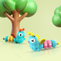 Orapple Caterpillar - Fun Wind-Up Crawling Toy for Kids (Pack of 2) - Multi 1