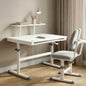 Kiddie Grow Edge Kids Study Table & Chair Set 3-15 Years, Adjustable Height, Storage Drawer & Bookshelf - White Grey