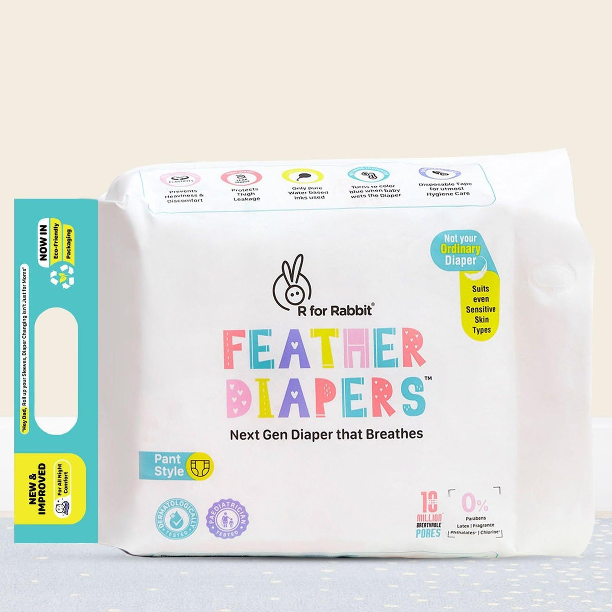 Feather Baby Diapers - Soft Pant Style for Newborns to Toddlers, Chemical-free, Leak-Proof