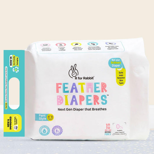 Feather Baby Diapers - Soft Pant Style for Newborns to Toddlers, Chemical-free, Leak-Proof