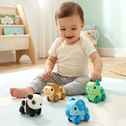 Orapple Safari - Set of 4 Windup Animal Toys for Babies (Panda, Lion, Elephant, Deer) - Multi 1