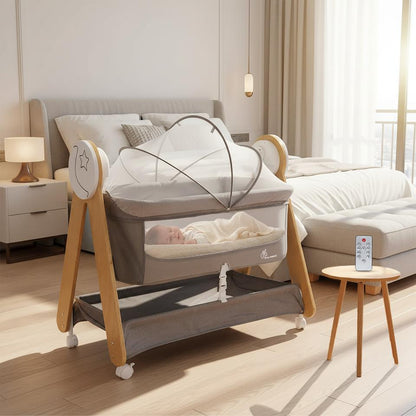 Lullabies Woodsy Electric Cradle For Babies - Grey