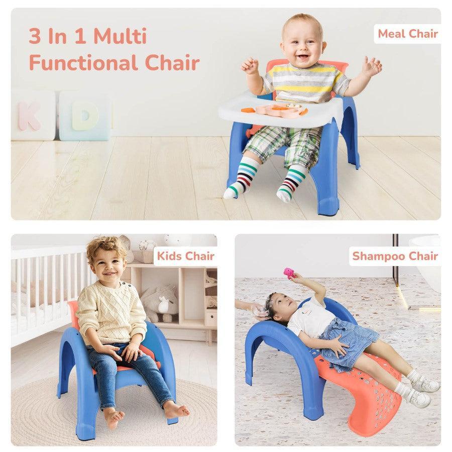 Jelly Bean 3 in 1 Multi-Functional Kids Chair - Orange Blue