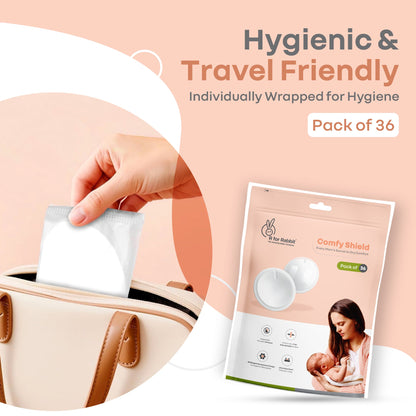 Comfy Shield Breast Pads for Moms - 24-Hour Day & Night Leak Protection - White