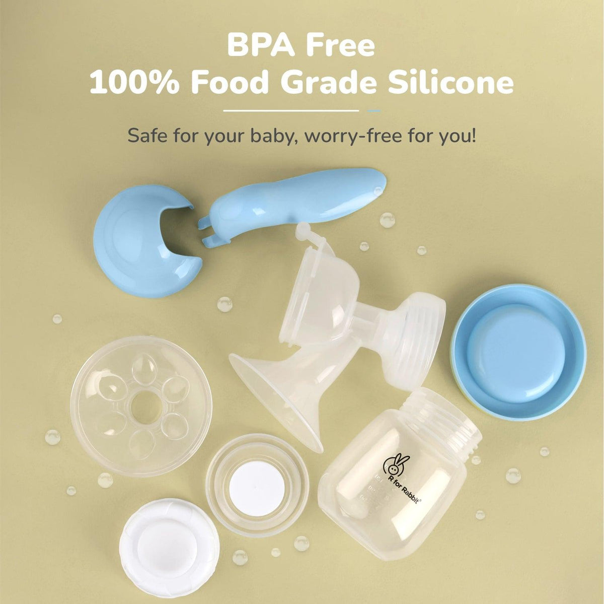 First Feed Cozy Manual Feeding Breast Pump With 2 Suction Level Adjustment - Sky Blue
