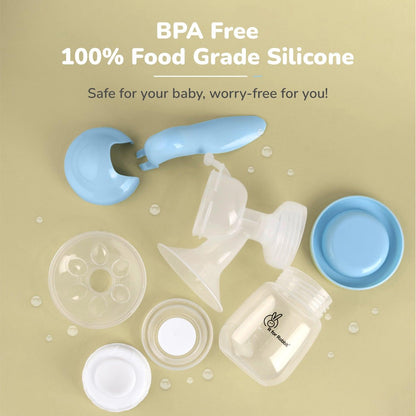 First Feed Cozy Manual Feeding Breast Pump With 2 Suction Level Adjustment - Sky Blue