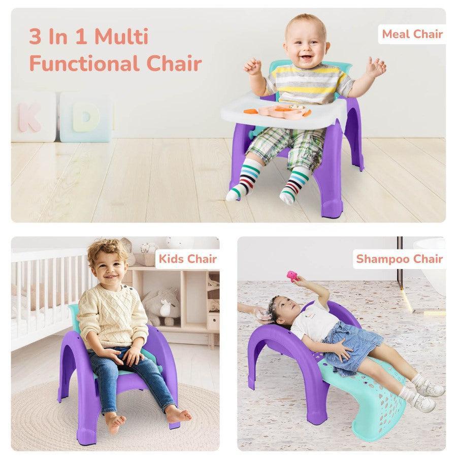 Jelly Bean 3 in 1 Multi-Functional Kids Chair - Green Purple