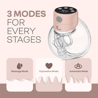 Lactella Flexi Breast Pump - Hands-Free & Rechargeable with 180ml Milk Container - Peach