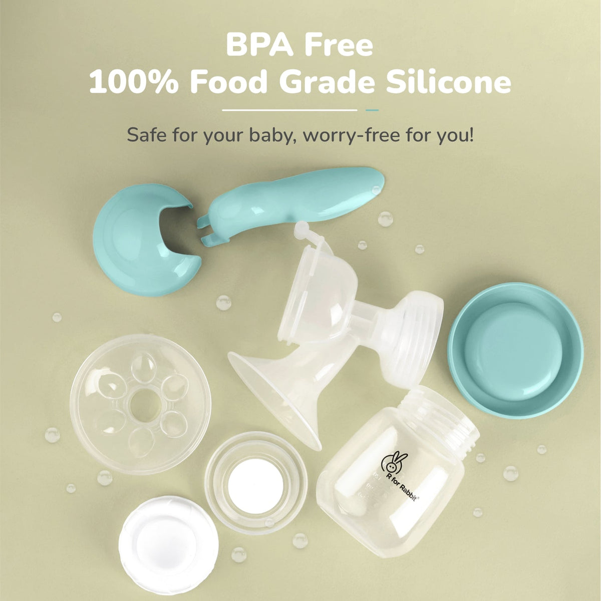 First Feed Cozy Manual Feeding Breast Pump With 2 Suction Level Adjustment - Sea Green