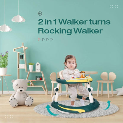 Little Feet Plus Walker - Detachable Toy Bar With Music & Light - Green Yellow