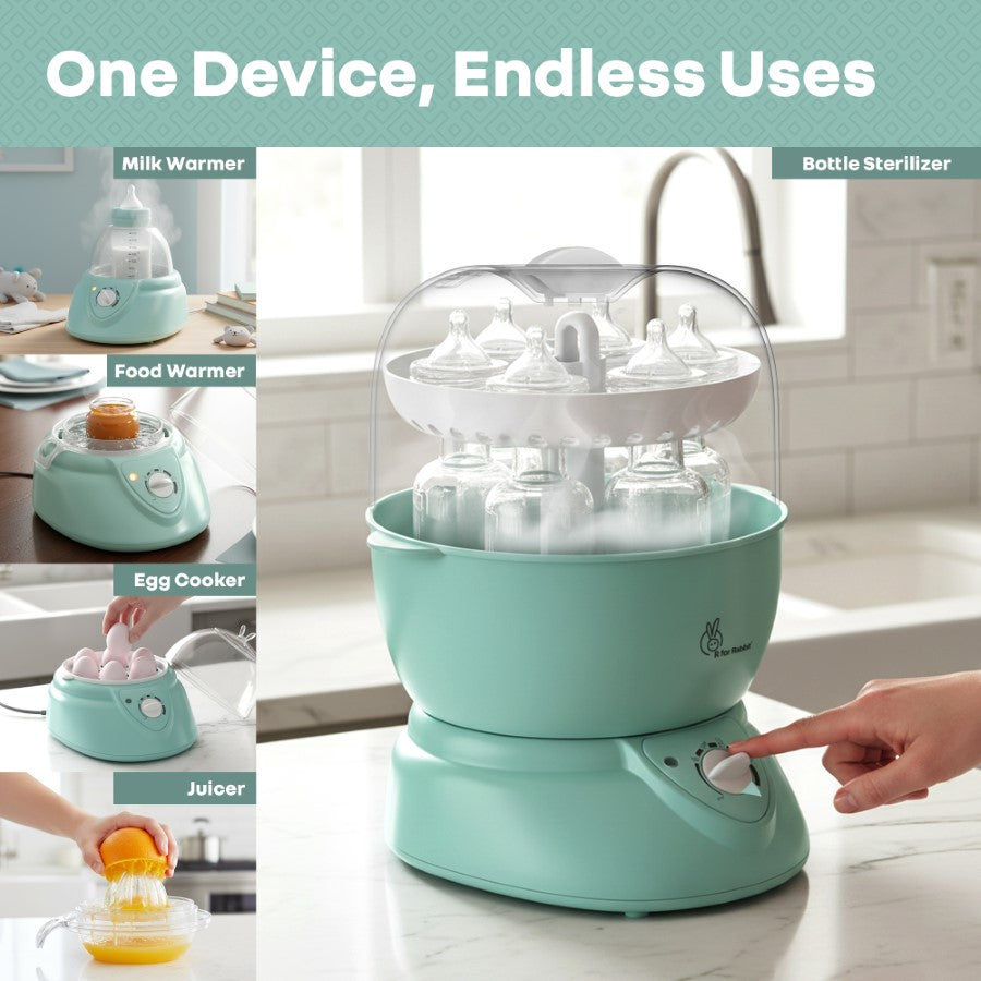 Hygo Smart 5-in-1 All-in-One Sterilizer for Bottles, Milk, Baby Food, Eggs & Juices - Sea Green