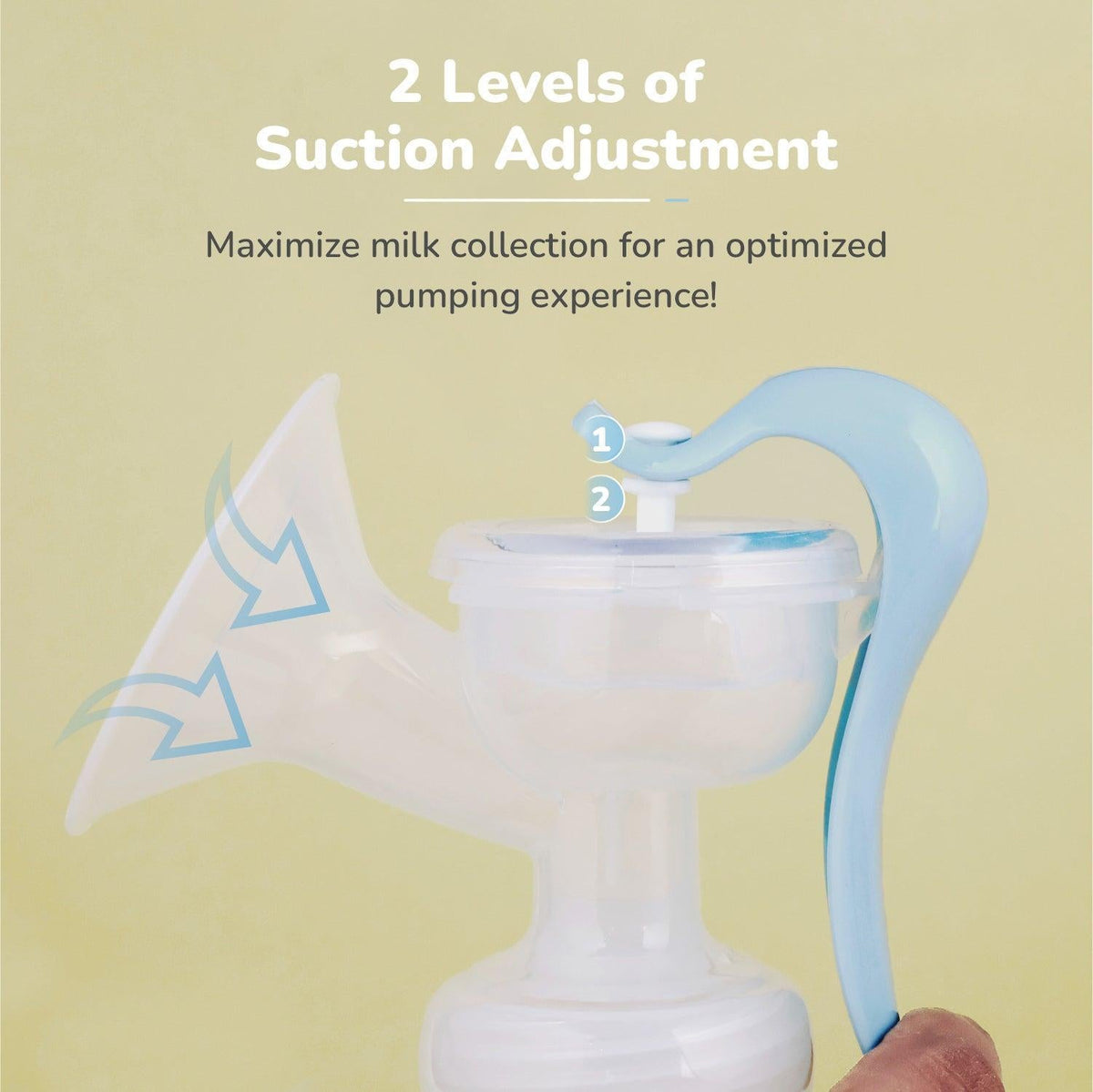 First Feed Cozy Manual Feeding Breast Pump With 2 Suction Level Adjustment - Sky Blue