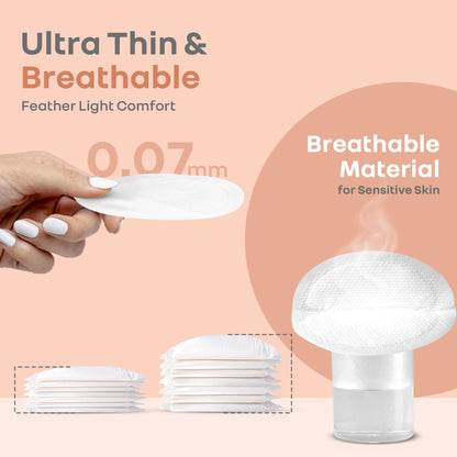 Comfy Shield Breast Pads for Moms - 24-Hour Day & Night Leak Protection - White