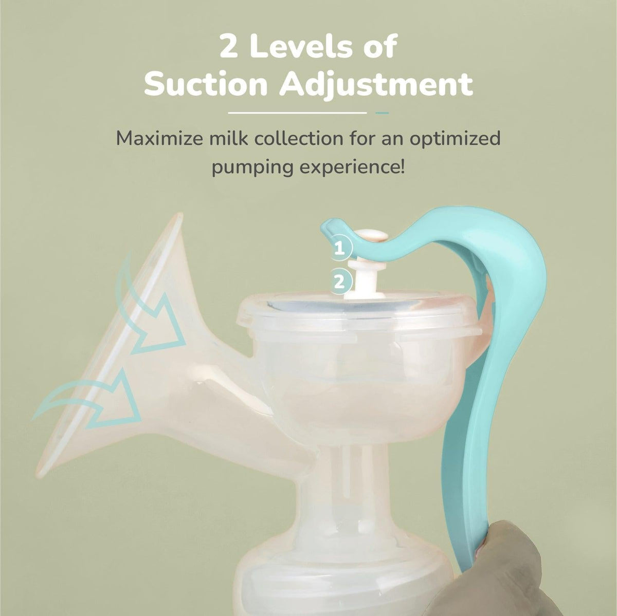 First Feed Cozy Manual Feeding Breast Pump With 2 Suction Level Adjustment - Sea Green