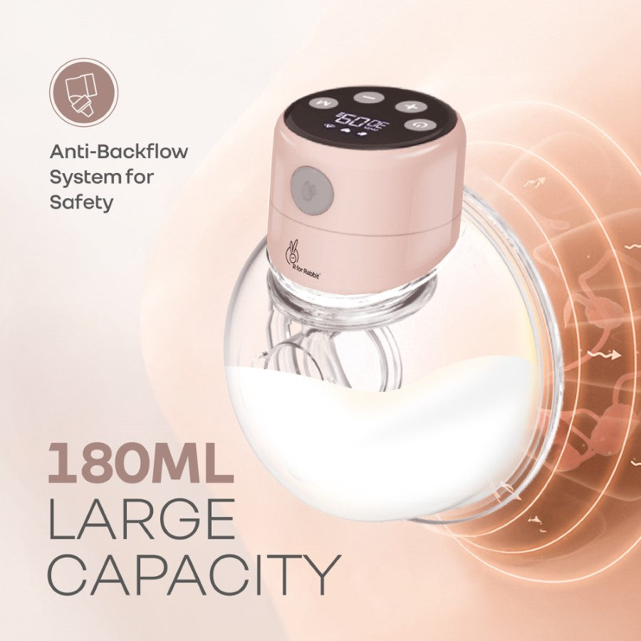 Lactella Flexi Breast Pump - Hands-Free & Rechargeable with 180ml Milk Container - Peach