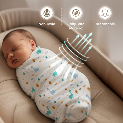 Cuddlez 100% Muslin Baby Swaddle for Newborns (Pack of 3) - Multi Safari