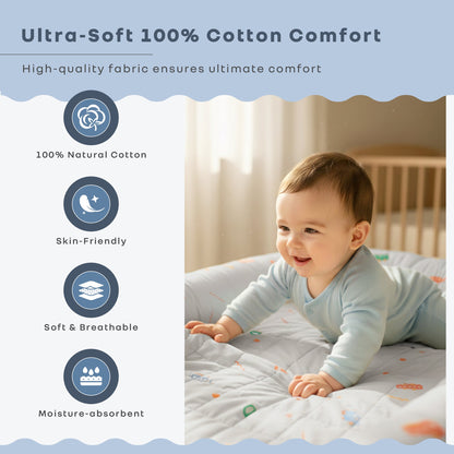 Snuggy Cuddles Newborn Baby Bed - Anti-Roll Baby Nest - 100% Cotton Breathable Lounger - Roadster Grey