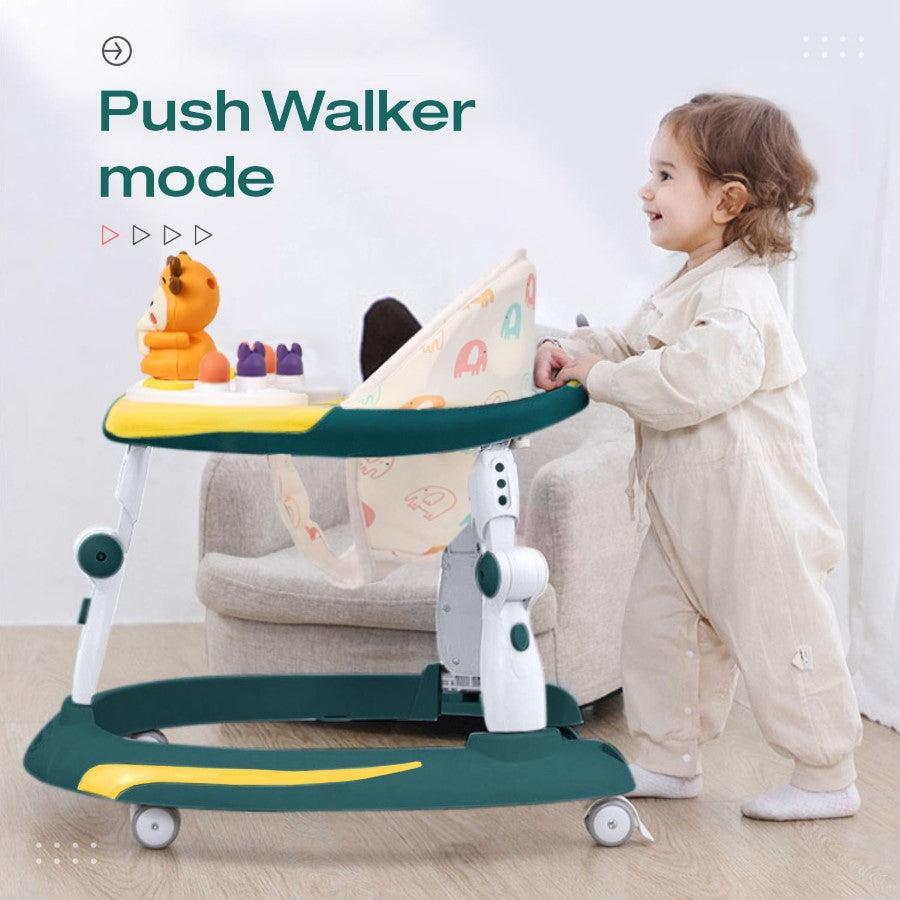 Little Feet Plus Walker - Detachable Toy Bar With Music & Light - Green Yellow