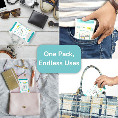 Feather Aqua Wipes Pack of 10 Combo Travel Pack Of 40 Units