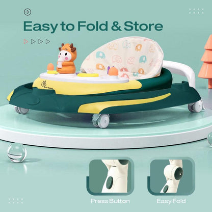 Little Feet Plus Walker - Detachable Toy Bar With Music & Light - Green Yellow